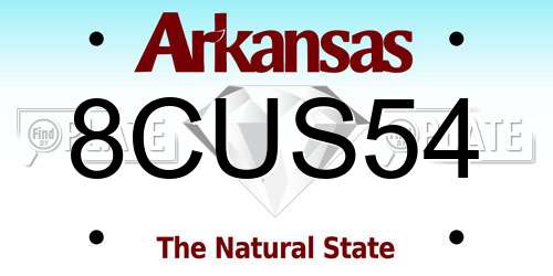 8CUS54 Arkansas License Plate