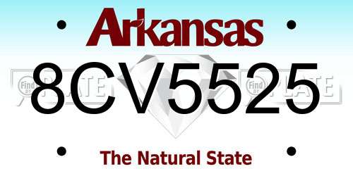 8CV5525 Arkansas License Plate