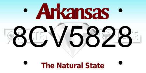 8CV5828 Arkansas License Plate