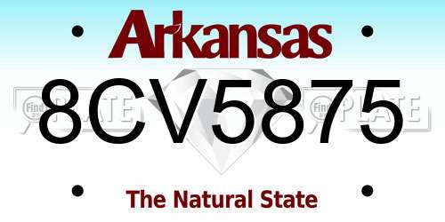 8CV5875 Arkansas License Plate