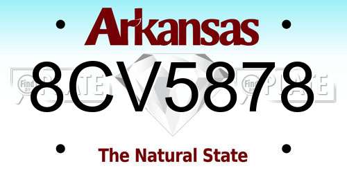 8CV5878 Arkansas License Plate