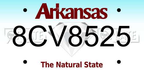 8CV8525 Arkansas License Plate