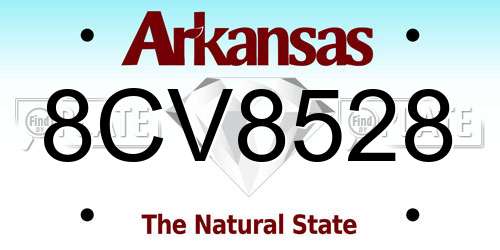 8CV8528 Arkansas License Plate