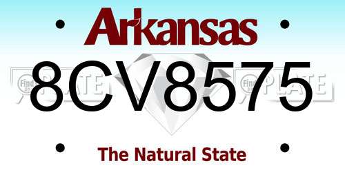 8CV8575 Arkansas License Plate