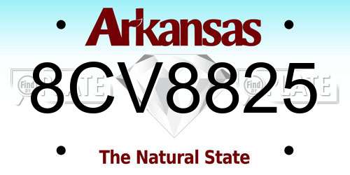 8CV8825 Arkansas License Plate