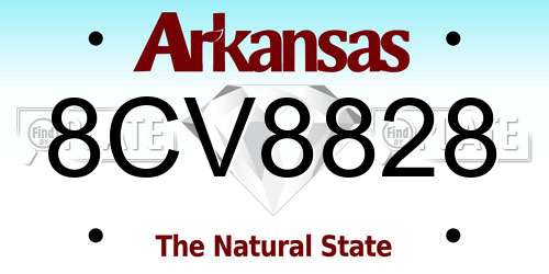 8CV8828 Arkansas License Plate