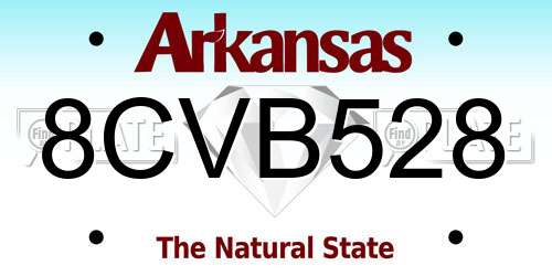 8CVB528 Arkansas License Plate