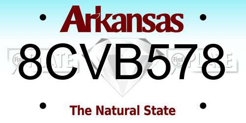 8CVB578 Arkansas License Plate