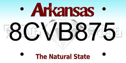 8CVB875 Arkansas License Plate