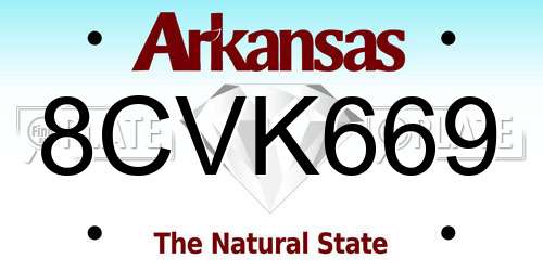 8CVK669 Arkansas License Plate
