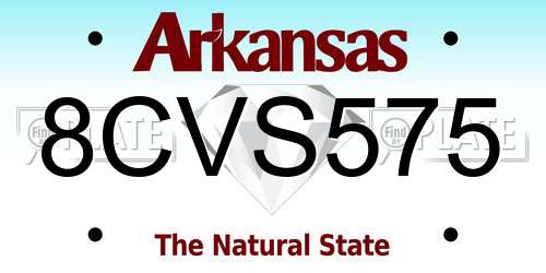 8CVS575 Arkansas License Plate