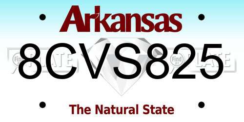 8CVS825 Arkansas License Plate
