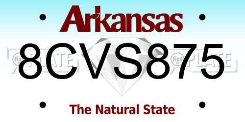 8CVS875 Arkansas License Plate