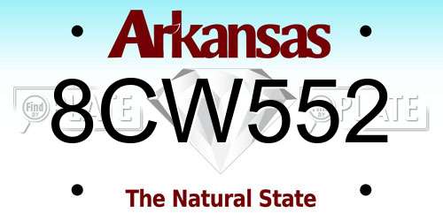 8CW552 Arkansas License Plate