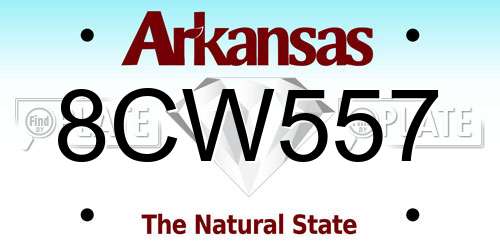8CW557 Arkansas License Plate