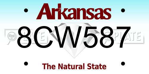 8CW587 Arkansas License Plate