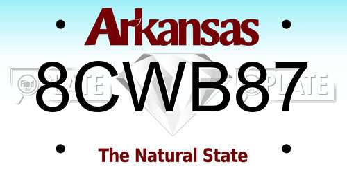 8CWB87 Arkansas License Plate