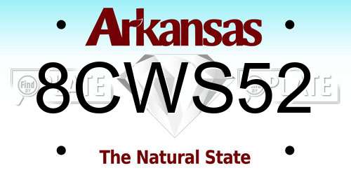 8CWS52 Arkansas License Plate