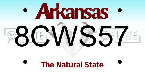 8CWS57 Arkansas License Plate