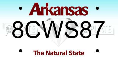8CWS87 Arkansas License Plate
