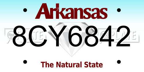 8CY6842 Arkansas License Plate