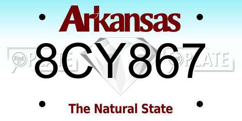 8CY867 Arkansas License Plate