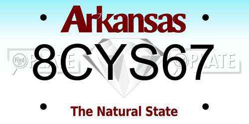 8CYS67 Arkansas License Plate