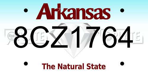 8CZ1764 Arkansas License Plate