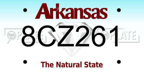 8CZ261 Arkansas License Plate