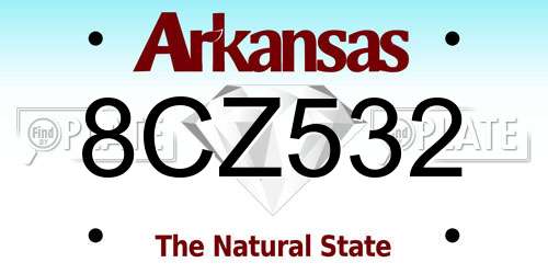 8CZ532 Arkansas License Plate