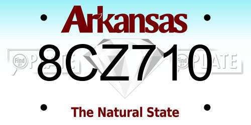 8CZ710 Arkansas License Plate