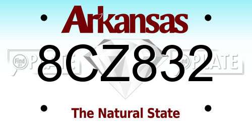 8CZ832 Arkansas License Plate