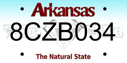 8CZB034 Arkansas License Plate