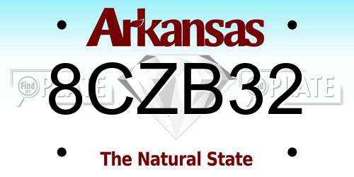 8CZB32 Arkansas License Plate