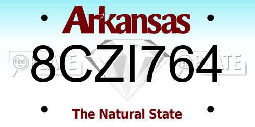 8CZI764 Arkansas License Plate