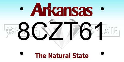 8CZT61 Arkansas License Plate