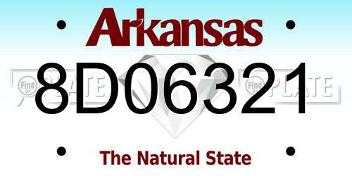 8D06321 Arkansas License Plate