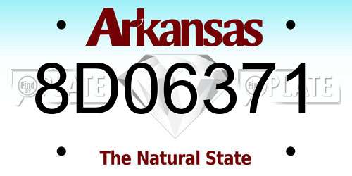 8D06371 Arkansas License Plate