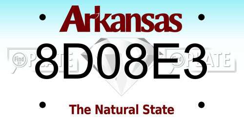 8D08E3 Arkansas License Plate