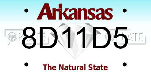 8D11D5 Arkansas License Plate