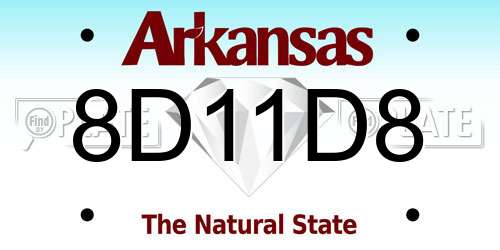 8D11D8 Arkansas License Plate