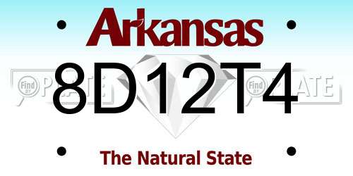 8D12T4 Arkansas License Plate