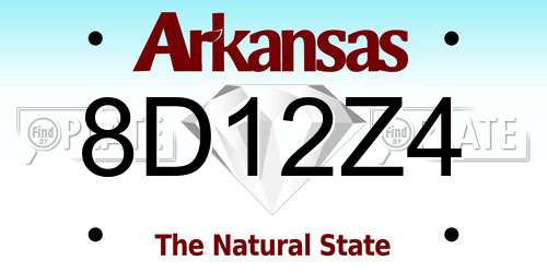 8D12Z4 Arkansas License Plate