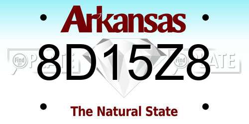 8D15Z8 Arkansas License Plate