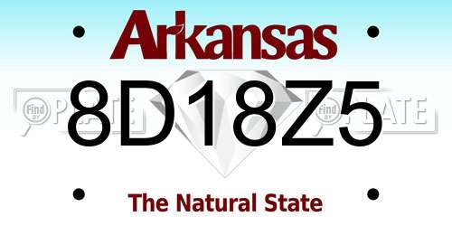 8D18Z5 Arkansas License Plate