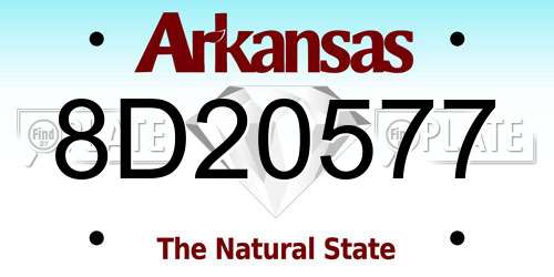 8D20577 Arkansas License Plate