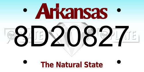 8D20827 Arkansas License Plate