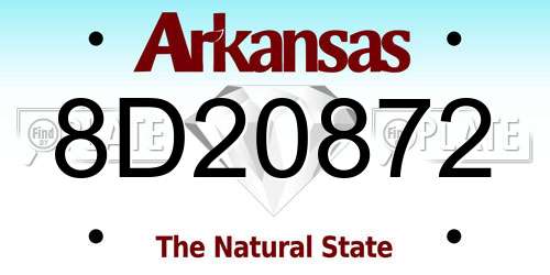 8D20872 Arkansas License Plate