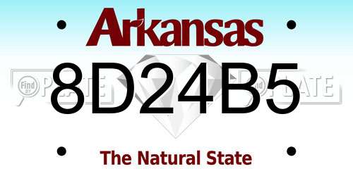 8D24B5 Arkansas License Plate