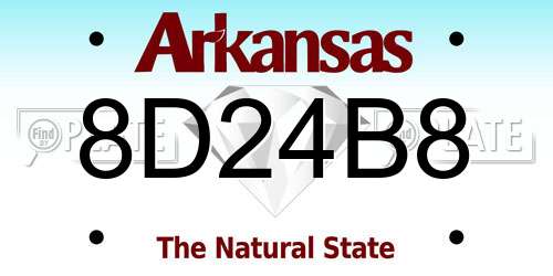 8D24B8 Arkansas License Plate